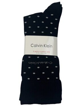 Calvin Klein NEW Dress Socks 3 Pairs Black Grey Combed Cotton Career Business